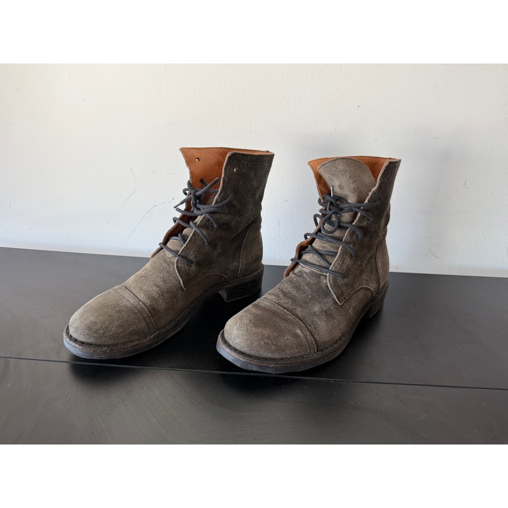 Fiorentini + Baker Women's Suede Combat Boots Cap Toe Lace Up Italy EU 36 US 6
